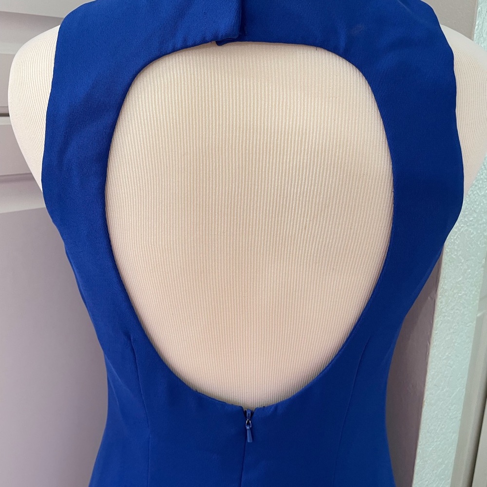 Adrianna Papell Royal Blue Keyhole Open Back Dress